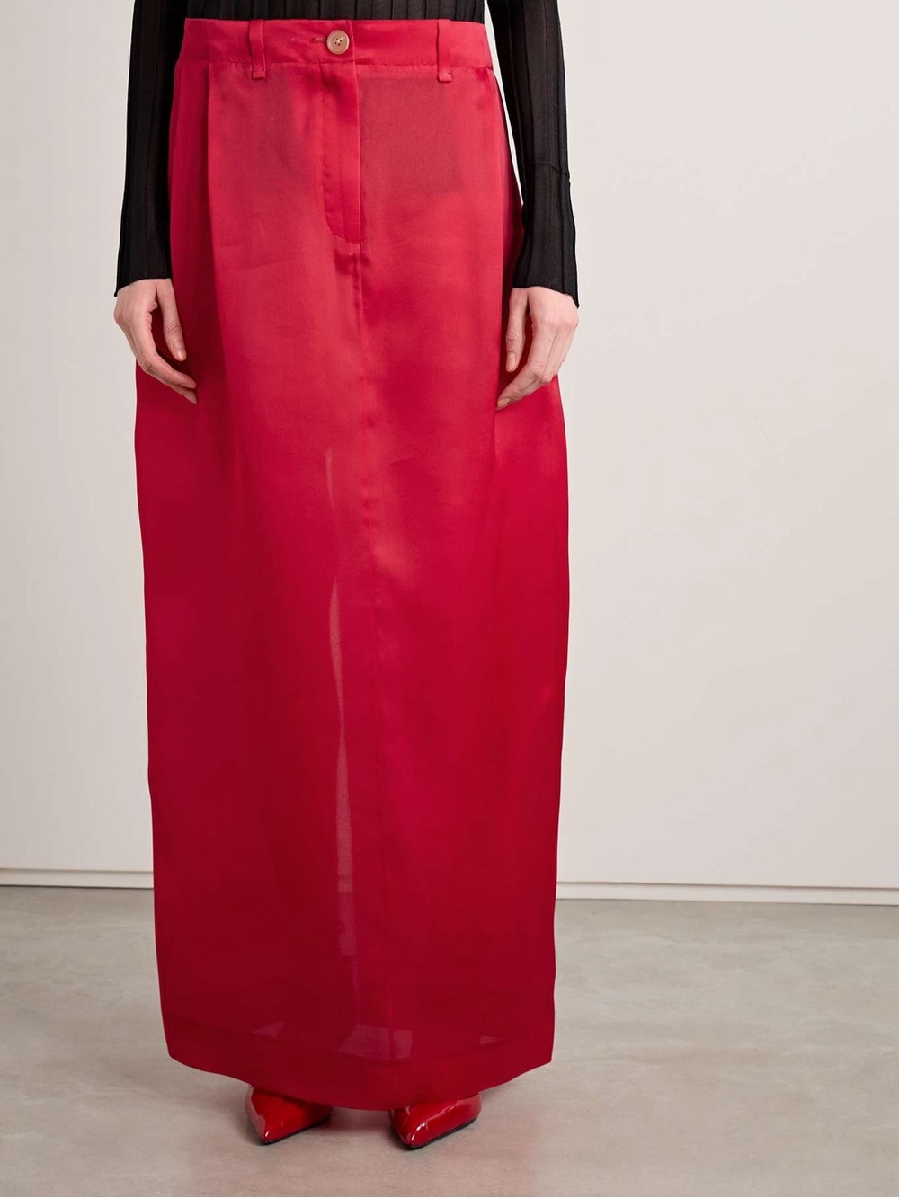 KHAITE Scarlet Red Maxi Skirt